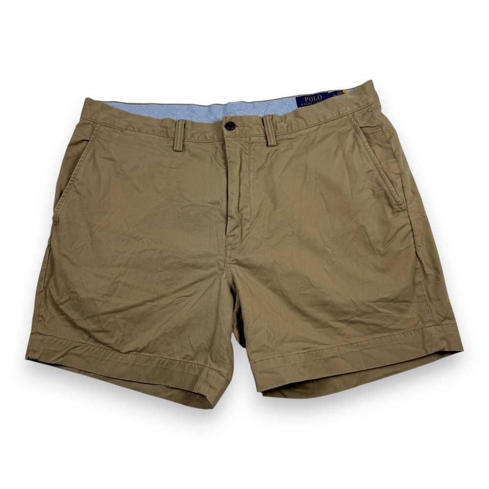 Polo Ralph Lauren Chino Shorts Stretch Classic Fit Khaki Mens Tan 34